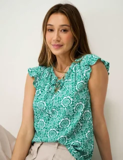 Floral Tie Neck Blouse