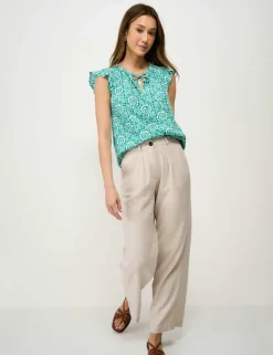 Floral Tie Neck Blouse