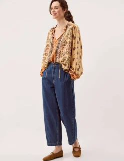 Floral Tie Neck Blouse