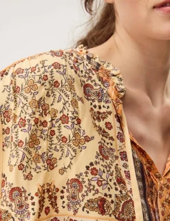 Floral Tie Neck Blouse