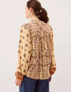 Floral Tie Neck Blouse