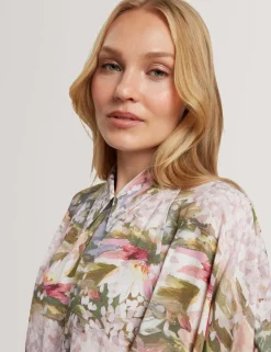 Floral Tie Waist Midi Shirt Dress