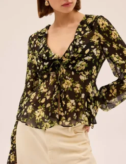 Floral V-Neck Blouse
