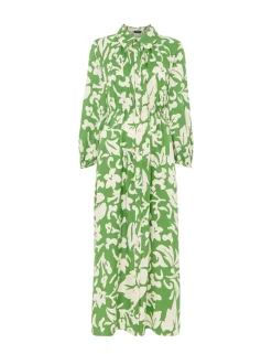 Floral V-Neck Button Through Midi Shirt Dress
