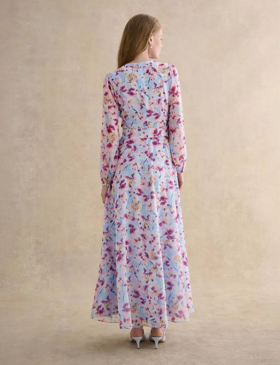 Floral V-Neck Maxi Skater Dress