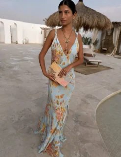 Floral V-Neck Maxi Slip Dress