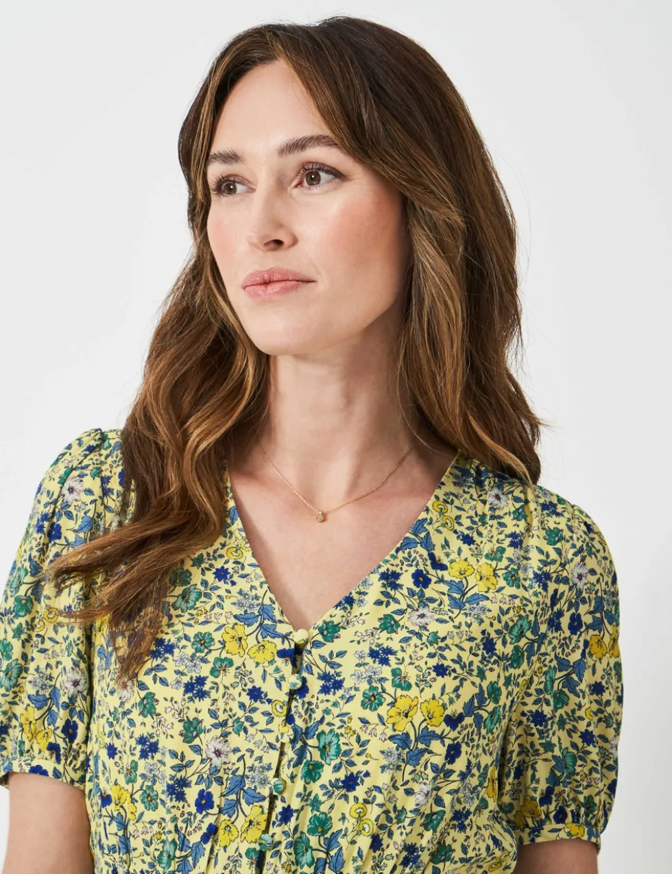 Floral V-Neck Maxi Tea Dress
