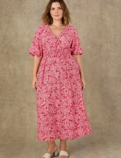 Floral V-Neck Maxi Waisted Dress