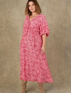 Floral V-Neck Maxi Waisted Dress