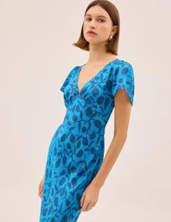 Floral V-Neck Midaxi Tea Dress