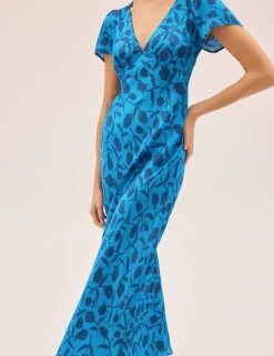 Floral V-Neck Midaxi Tea Dress