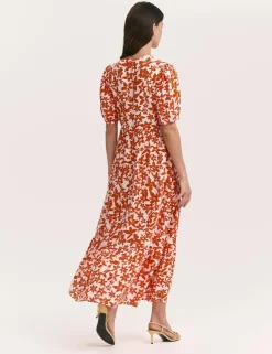 Floral V-Neck Midaxi Tiered Dress