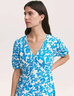 Floral V-Neck Midaxi Tiered Dress