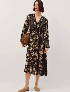Floral V-Neck Midi Dress