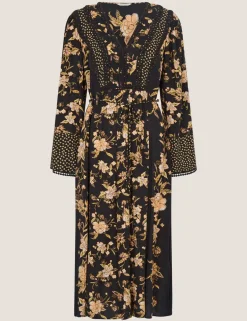 Floral V-Neck Midi Dress