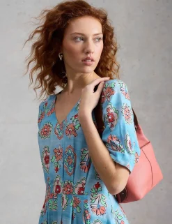 Floral V-Neck Midi Skater Dress