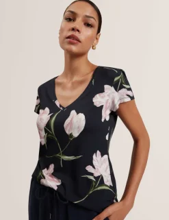 Floral V-Neck T-Shirt