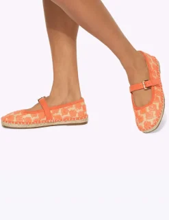 Floral Woven Flat Mary Jane Ballet Pumps