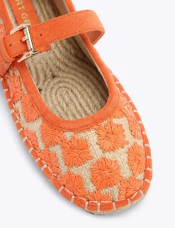 Floral Woven Flat Mary Jane Ballet Pumps