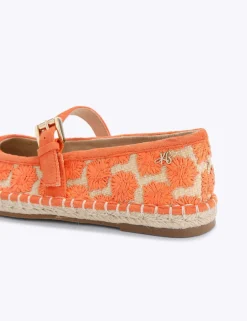Floral Woven Flat Mary Jane Ballet Pumps