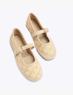 Floral Woven Flat Mary Jane Ballet Pumps