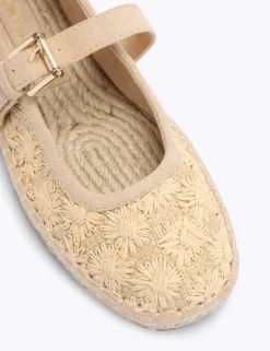 Floral Woven Flat Mary Jane Ballet Pumps