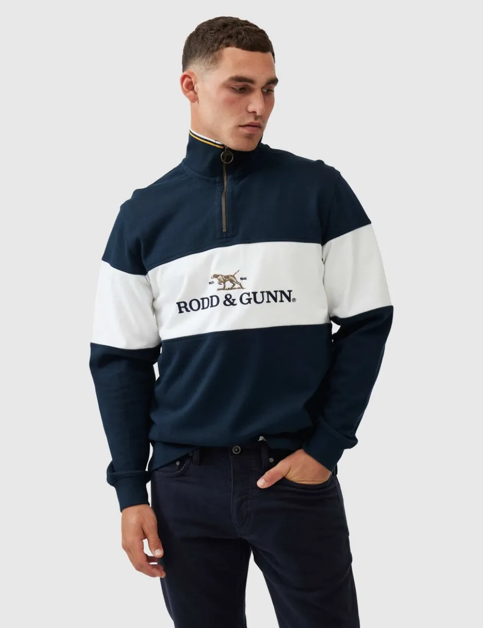Foresters Peak Colour Block Half Zip Sweatshirt