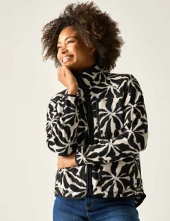 Frankie Floral Funnel Neck Fleece Jacket