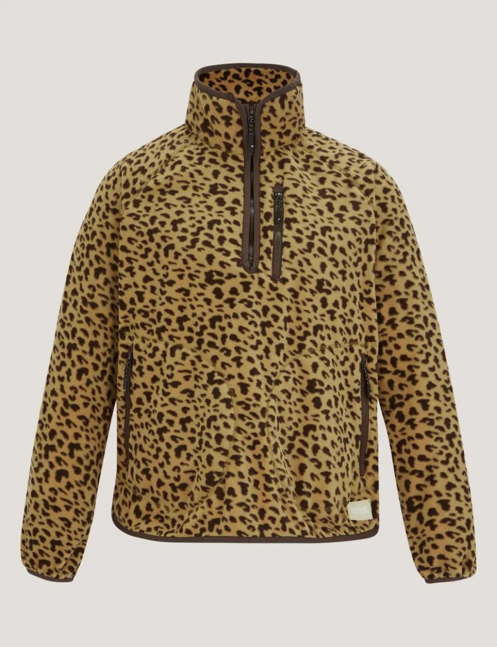 Frankie Leopard Print Half Zip Fleece Jacket