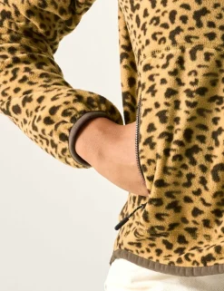 Frankie Leopard Print Half Zip Fleece Jacket