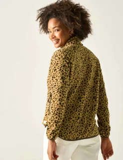 Frankie Leopard Print Half Zip Fleece Jacket
