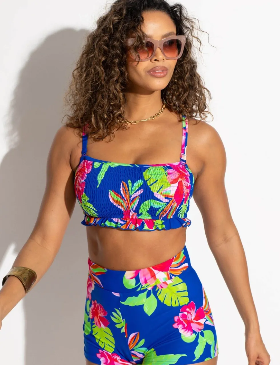 Free Spirit Floral High Waisted Swim Shorts