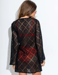 Free Spirit Lace Long Sleeve Beach Dress