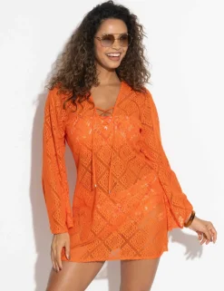 Free Spirit Lace Long Sleeve Beach Dress