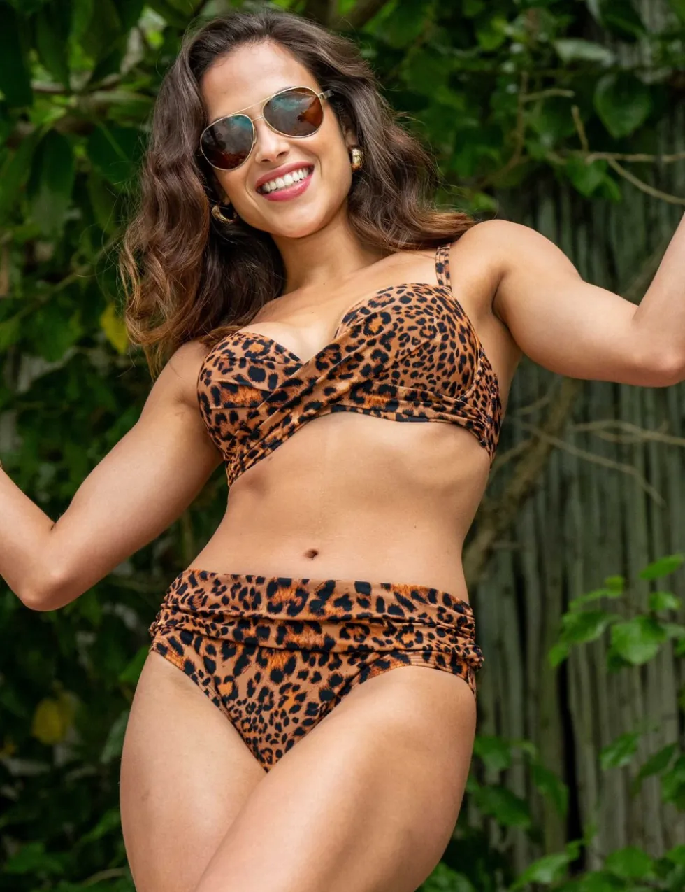 Free Spirit Printed Roll Top Bikini Bottoms