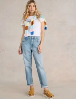 Freya Mid Rise Straight Leg Jeans