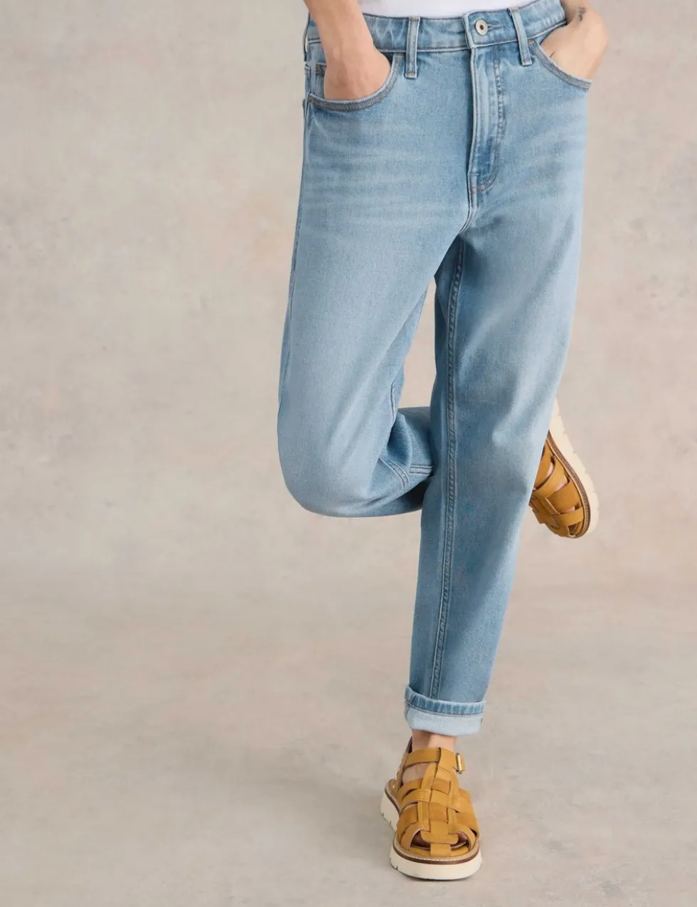 Freya Mid Rise Straight Leg Jeans