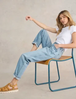 Freya Mid Rise Straight Leg Jeans