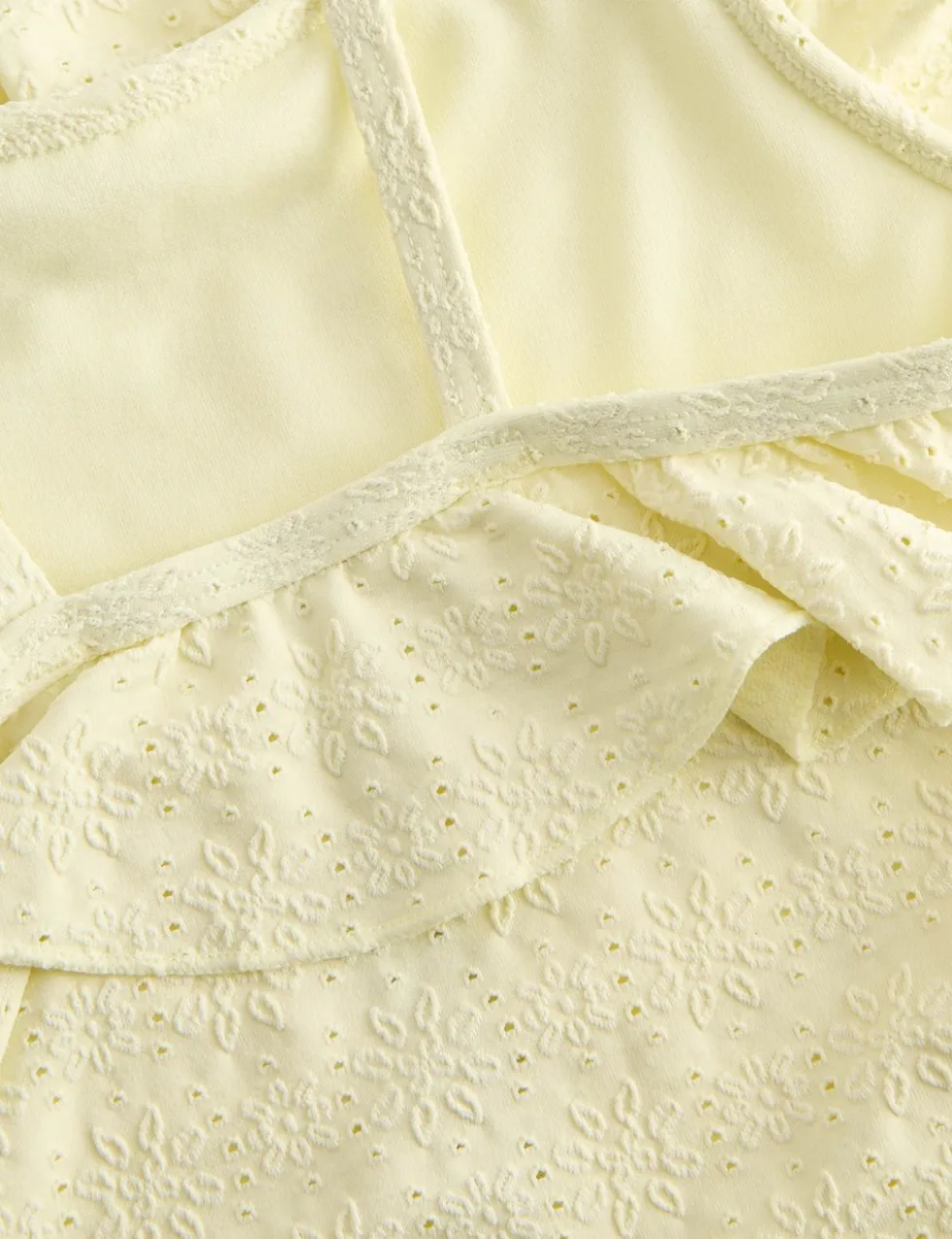 Frill Broderie Swimsuit (2-8 Yrs)
