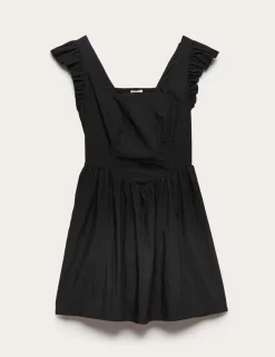Frill Detail Square Neck Mini Skater Dress