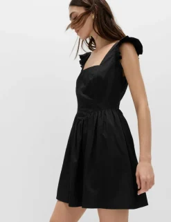 Frill Detail Square Neck Mini Skater Dress