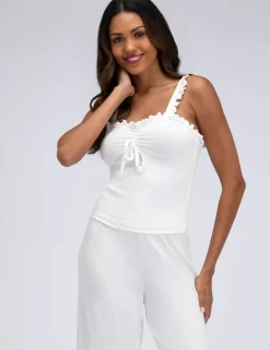Frill Ribbed Cami Pyjama Set