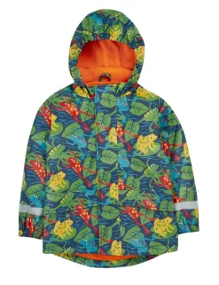 Frog Print Hooded Fleece Lined Raincoat (1-10 Yrs)