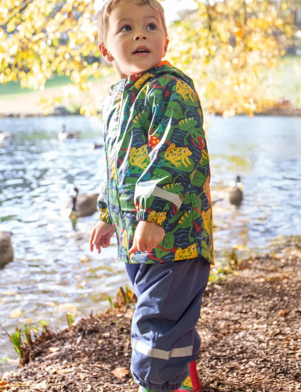 Frog Print Hooded Fleece Lined Raincoat (1-10 Yrs)