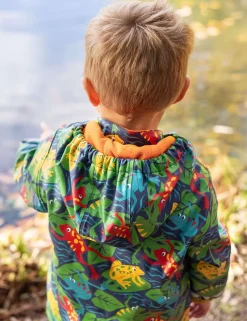 Frog Print Hooded Fleece Lined Raincoat (1-10 Yrs)