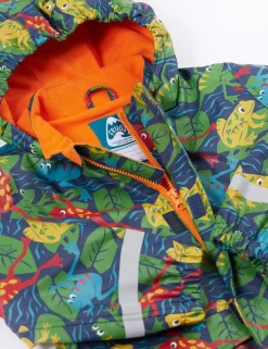 Frog Print Hooded Fleece Lined Raincoat (1-10 Yrs)