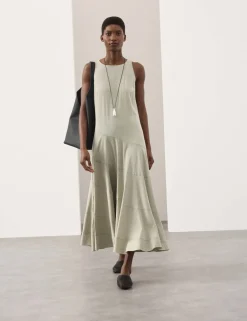 Full Circle Seam Midaxi Skater Dress