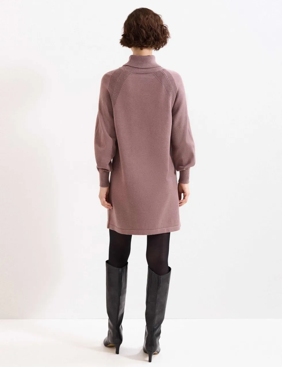 Funnel Neck Mini Jumper Dress