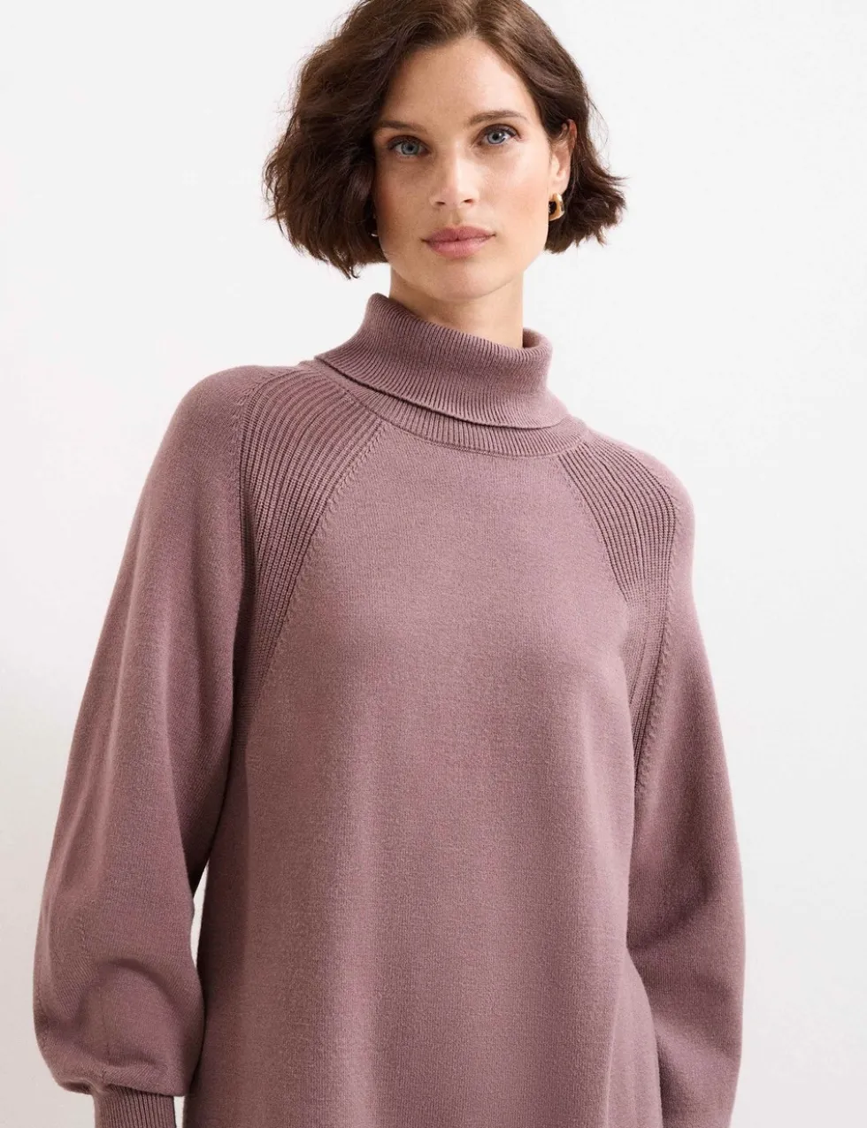Funnel Neck Mini Jumper Dress