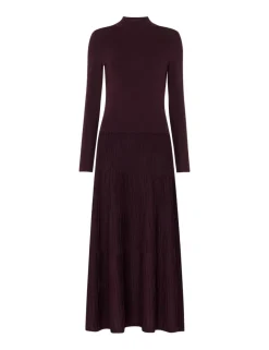 Funnel Neck Pleated Midaxi Jumper Dress